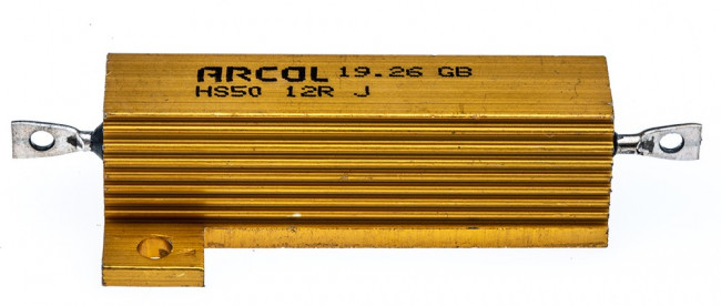 HS50 12R J, 12 50W Wire Wound Chassis Mount Resistor HS50 12R J ±5%