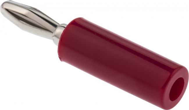 BU-00243-2, Red Male Banana Plug, 4 mm Connector, 15A, Nickel Plating