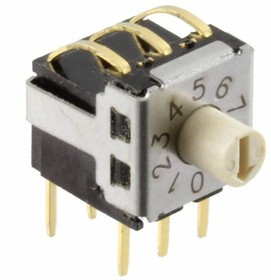 A6KV-102RS, DIP Switches / SIP Switches Thru-Hole 3x3 Tm 10P Side, Ext Shaft, Wht