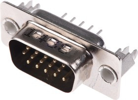 10090928-P154XLF, 10090928 15 Way Through Hole D-sub Connector Plug, 2.29mm Pitch