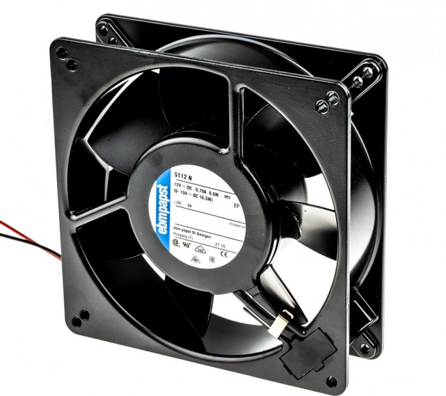 5112N, DC Fans DC Tubeaxial Fan, 135x135x38mm, 12VDC, 147.1CFM, 9.5W, 48dBA, 2900RPM, Ball