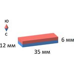 Неодимовый магнит прямоугольник 35х12х6 мм