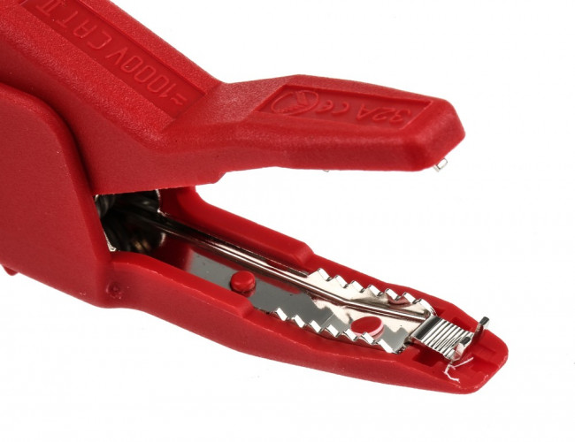 972405101, Crocodile Clip 4 mm Connection, Brass Contact, 32A, Red 972405101, Crocodile Clip 4 mm Connection, Brass Contact, 32A, Red