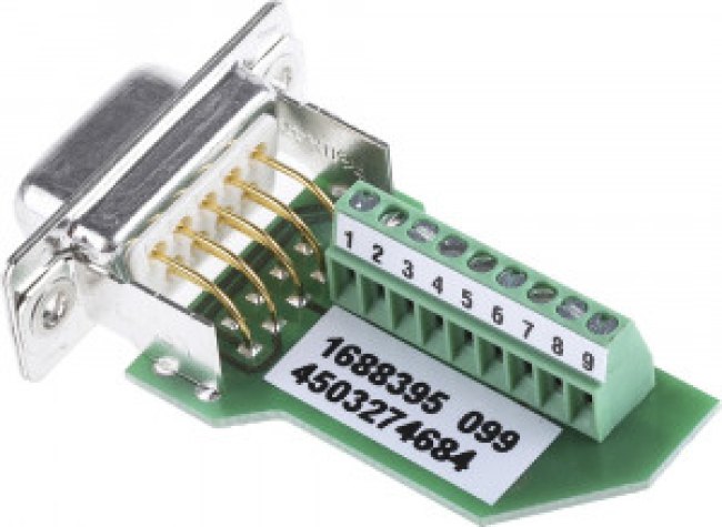 1688395, VS-09-BU-DSUB/9-MPT-0.5 9 Way Panel Mount D-sub Connector Socket
