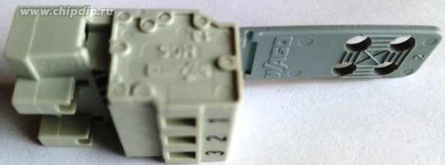 721-603/032-000 3-контакт. вилка, шаг 5 мм, пластина разгрузки, серая