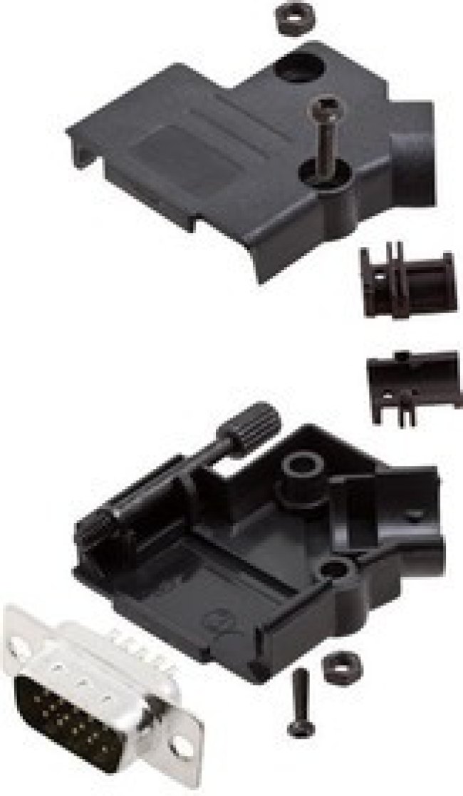 L17D45PK-P-09+L717HDE15P, L17D45PK 15 Way Cable Mount D-sub Connector Plug
