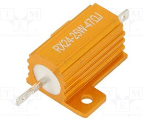 AHP25W-47RJ, Резистор: проволочный; с радиатором; 47Ом; 25Вт; ±5%; 50ppm/°C