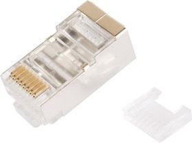 TP8P8C-S-P5, Вилка сетевая RJ45, 5 CAT, со вставкой, экранированная, для одножильного кабеля