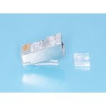 TP8P8C-S-P5, Вилка сетевая RJ45, 5 CAT, со вставкой, экранированная, для одножильного кабеля