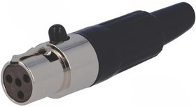 MXLR-4G, Вилка, XLR mini, "мама", PIN: 4, на провод, пайка, прямой