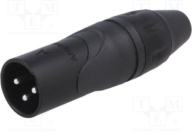 AX3MB, Вилка, XLR, "папа", PIN: 3, прямой, на провод, пайка, посеребренные