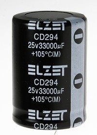 ECAP (К50-35), 33000 мкФ, 25 В, 105°C snap in, Конденсатор электролитический алюминиевый ECAP (К50-35), 33000 мкФ, 25 В, 105°C snap in, Конденсатор электролитический алюминиевый