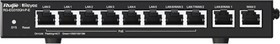 Маршрутизатор Ruijie Reyee Desktop 10-port full gigabit router, providing one WAN port, six LAN ports, and three LAN/WAN ports; supporting e