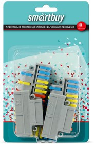 Строительно-монтажная клемма с рычажками проходная 3-9 полюсов, 5 шт. (SBE-cwcc-3-9-rp)