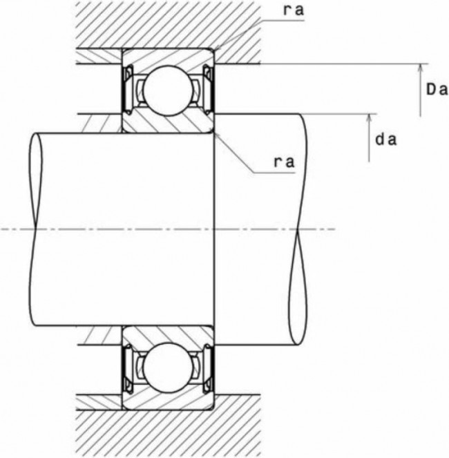 Радиальный шарикоподшипник Fuda 6304-ZZ сепаратор из листовой стали, двусторонние контактные уплотнения, 20x52x15 6304_ZZ