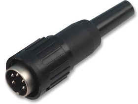 T 3424 501, Круглый разъем, Серия C091B, Штекер на Кабель, 6 контакт(-ов), Контакт под Пайку, Корпус из Металла