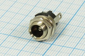 Гнездо питания DC 2.5D5.5, 3 контакта, на панель, пластик/металл, с выключением ON-OFF; №1491 гн пит DC 2,5D5,5\3C\\пан М8\плас/мет\DJK-04B