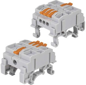 СМК 6413-R, Зажим-клемма , 3 контакта, 24 А, 450 В, на DIN-рейку, корпус PA66