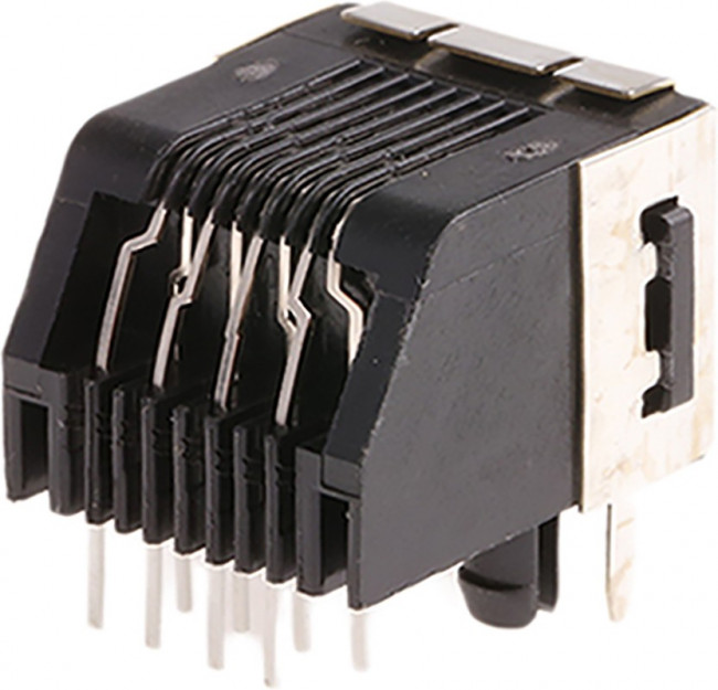 5555153-1, Гнездо, RJ45, PIN: 8, Кат: 3, экранированный,с низкми профилем