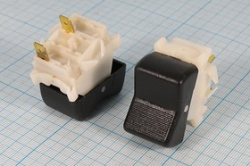 Выключатель автомобильный, 2Т, 15А24В, ON-OFF, с подсветкой, вентилятор, ВК343-0117; №417 B ПКлА/М\24\15\ON-OFF\\бел\ чер\\2T\ВК343-0117\Вен