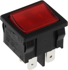 A41831G00000, Illuminated DPST, On-None-Off Rocker Switch Panel Mount