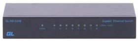 Коммутатор неуправляемый 8 портов 10/100/1000Мбит/с корпус метал. внеш. блок питания GIGALINK GL-SW-G208
