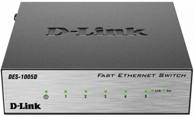 Коммутатор D-Link DES-1005D/O2B 5x100Мбит/с неуправляемый Коммутатор D-Link DES-1005D/O2B 5x100Мбит/с неуправляемый