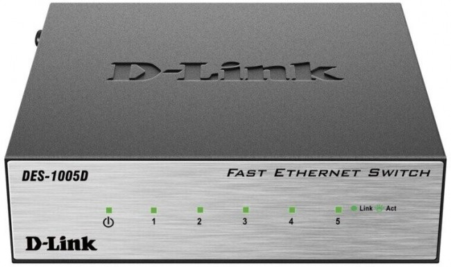 Коммутатор D-Link DES-1005D/O2B 5x100Мбит/с неуправляемый Коммутатор D-Link DES-1005D/O2B 5x100Мбит/с неуправляемый