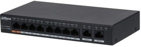 DAHUA DH-PFS3010-8GT-96 10-портовый гигабитный неуправляемый коммутатор с РоЕ, 8xRJ45 1Gb PoE, 2xRJ45 1Gb uplink, суммарно 96Вт, коммутация DAHUA DH-PFS3010-8GT-96 10-портовый гигабитный неуправляемый коммутатор с РоЕ, 8xRJ45 1Gb PoE, 2xRJ45 1Gb uplink, суммарно 96Вт, коммутация