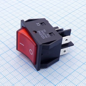 DS KCD4-201N красный 30А, 2 положения клавиши, 2 группы на замыкание