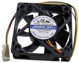 JF0515S1HM-R (JF0515S1HM01) (5500RPM) 12V/0,24A (50х50х15) S(втулка) CFM16,05/dBA35,6 Jamicon вентилятор, с разъемом