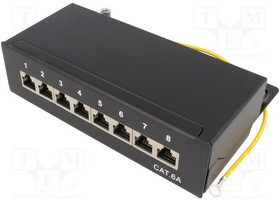 LOG-NP0018B, Патч-панель; RJ45; Кат: 6a; черный; накладное; IDC