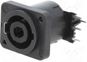 NTR-NL4MD-H-3, SPEAKON PANEL 4POLE H BLACK