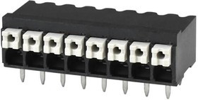 TBLH10-350-08BK, Fixed Terminal Blocks Terminal block, screwless, High Temp, 3.5, Horizontal, 8, Black w Gray Button