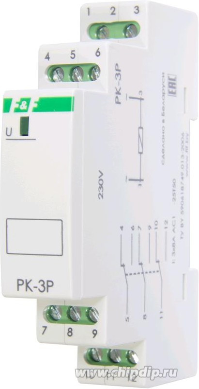 Реле промежуточное (электромагнитное) PK-3P/Un24V ЕВРОАВТОМАТИКА