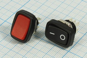 Клавишный переключатель 2-х полюсный чёрный, 220В/3А,c фиксацией; №2578 B ПКл\\ 3\2xON-ON\d12\\чер\ чер\6C\R13-213B03B1\