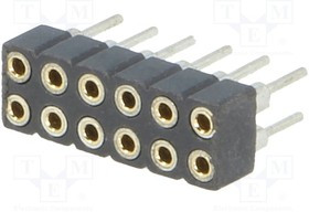 DS1002-02-2X06BT1F, Гнездо, IDC, "мама", PIN 12, 2мм, THT, 2x6, Полн.дл 7,4мм