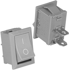 KCD1-101-C3-GR/2P on-off, Клавишный переключатель KCD1-101-C3-GR/2P, ON-OFF, 2 контакта, корпус/переключатель серый