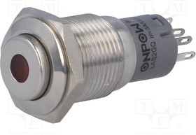 V16-11HD-12R-S, Переключатель: антивандальный, Пол: 2, SPDT, 0,5A/220ВAC, 1A/24ВDC