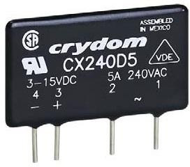CXE480D5, Solid State Relays - PCB Mount PCB SIP SSR 660Vac /5A, 15-32Vdc,ZC