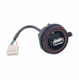 USB-A connector (IP 68), front-panel mounting, approx. 132 mm cable, PX0843/A