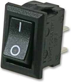 MCMRA-1-KKFTC, Клавишный переключатель, Вкл.-Никакой-Выкл., SPST, Без Подсветки, Панель, Черный