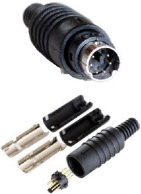 KLS1-294-M-06-B, Разъем mini DIN штекер 6pin пластик на кабель