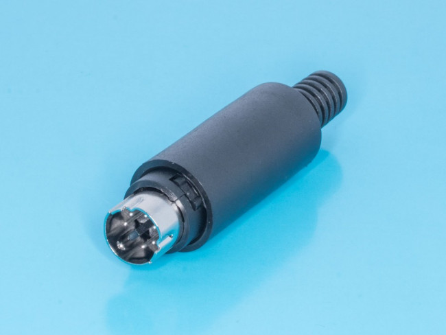 KLS1-294-M-06-B, Разъем mini DIN штекер 6pin пластик на кабель