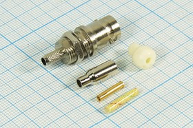 Высокочастотный разъём BNC с креплением на панель, под обжим под кабель RG174; №1556 гн BNC\RG174\\о