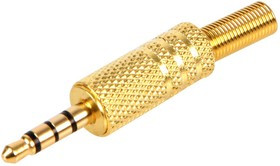 PSG08631, Телефонный аудио разъем, 4 контакт(-ов), Штекер, 3.5 мм, Монтаж на Кабель