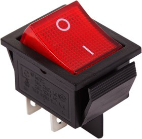 36-2340, Выключатель клавишный 250V 20А (4с) ON-OFF красный с подсветкой (RWB-502, SC-767, IRS-201-1) REXAN
