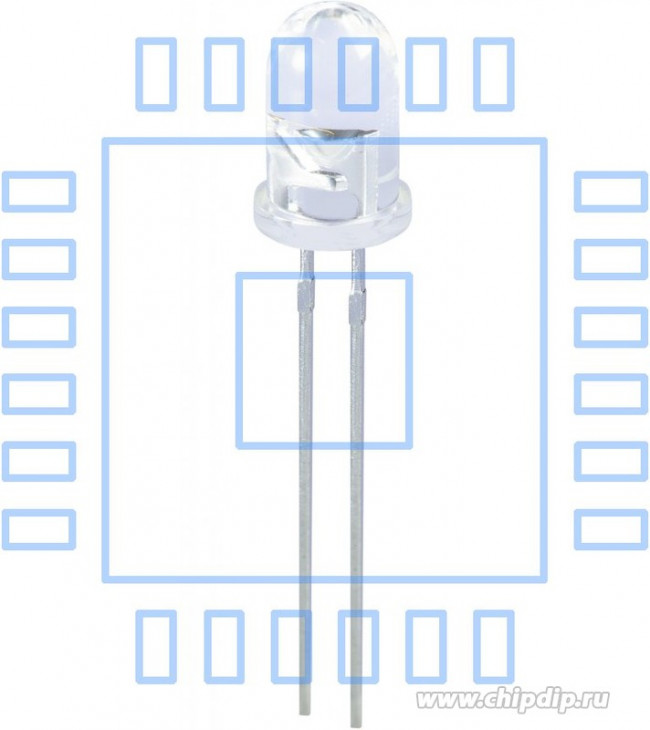 L-7113MWC, Светодиод 5мм/белый/80-200мкд/ прозрачный/20°