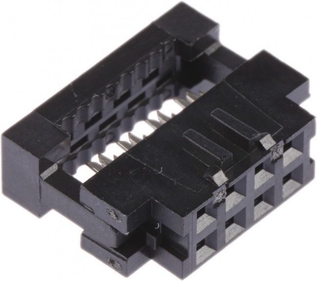 89361-708LF, Вилка, IDC, "мама", PIN: 8, без зажима шлейфа, IDC, на шлейф, 1мм