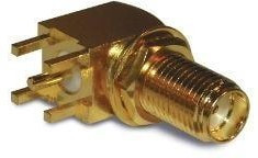 132203-14, RF Connectors / Coaxial Connectors R/A BH PC MOUNT SHORT LEGS